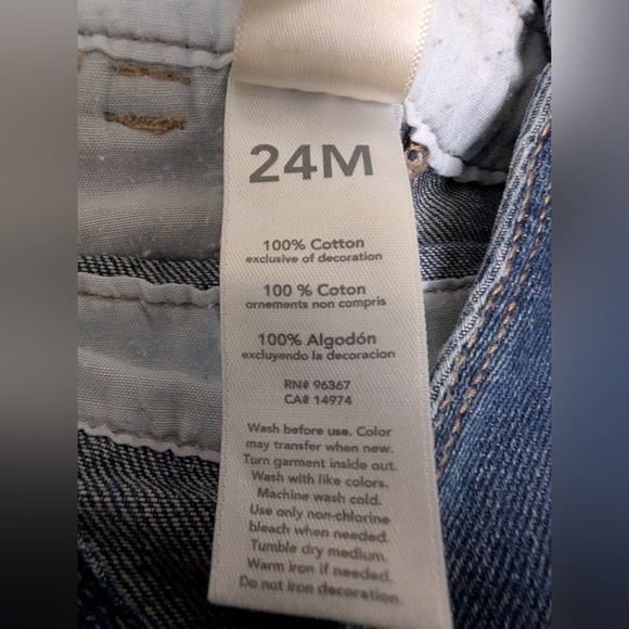 OshKosh Vintage Baby Denim Overalls With Floral Trim Size 24 Months. - Picture 3 of 10